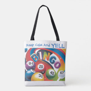 Blijf kalm en schreeuw Bingo Tote Bag