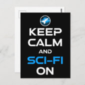 Blijf kalm en sci-fi aan briefkaart (Voorkant / Achterkant)