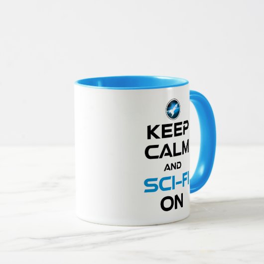 Blijf kalm en sci-fi aan mok (Voorkant rechts)