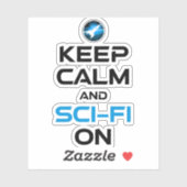 Blijf kalm en sci-fi aan sticker (Vel)