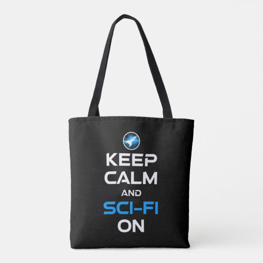 Blijf kalm en sci-fi aan tote bag (Achterkant)