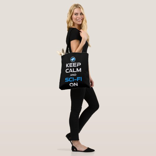 Blijf kalm en sci-fi aan tote bag (Op model)