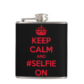 Blijf kalm en #selfie door heupfles (Voorkant)