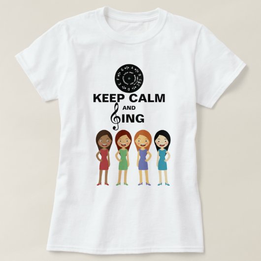 Blijf kalm en Sing Barbershop Modern Young Women T-shirt (Design voorkant)