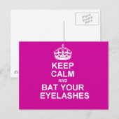 Blijf kalm en sla uw Eyelashes op Briefkaart (Voorkant / Achterkant)