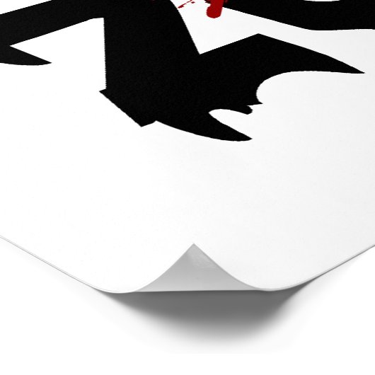 Blijf kalm en sla Zombies witte Poster (Hoek)