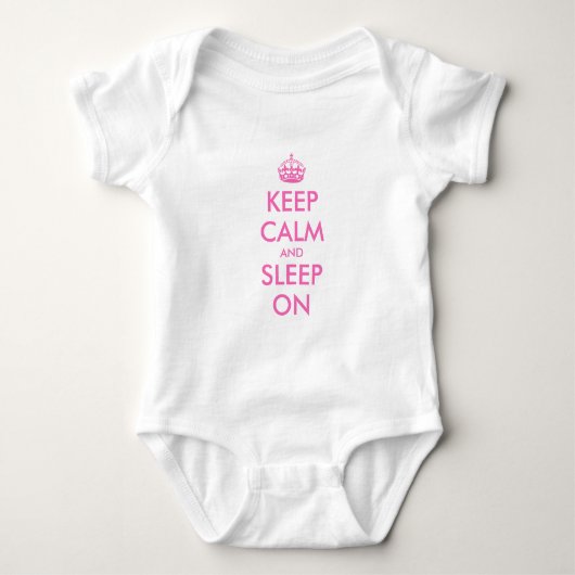 Blijf kalm en slaap op babykleren romper (Voorkant)
