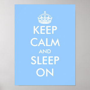 Blijf kalm en slaap verder Baby blauwe poster vo
