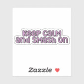 Blijf kalm en smash op Paarse Pickleball Sticker (Vel)