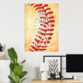 blijf kalm en speel bal poster (Thuiskantoor)