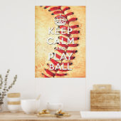 blijf kalm en speel bal poster (Keuken)