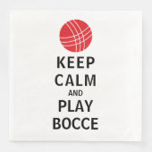 Blijf kalm en speel Bocce Servet (Voorkant)