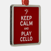 Blijf kalm en speel cello metalen ornament (Rechts)