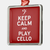 Blijf kalm en speel cello metalen ornament (Links)