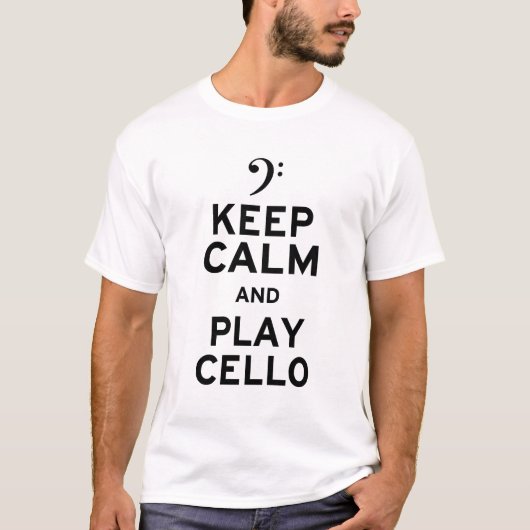 Blijf kalm en speel cello t-shirt (Voorkant)