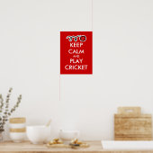 Blijf kalm en speel cricket | aangepaste poster pa (Keuken)