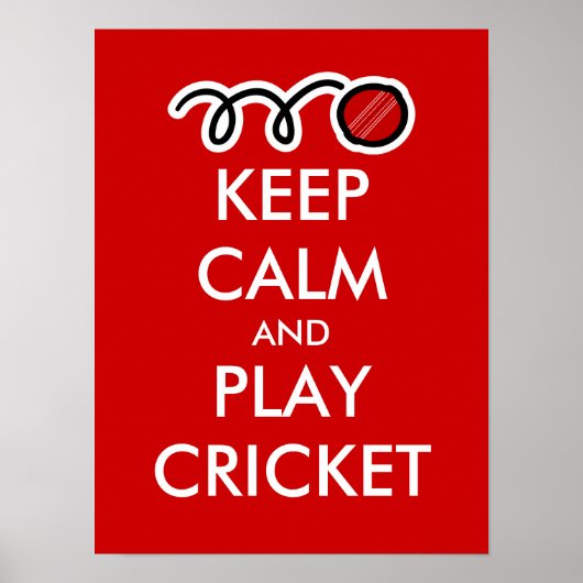 Blijf kalm en speel cricket | aangepaste poster pa (Voorkant)
