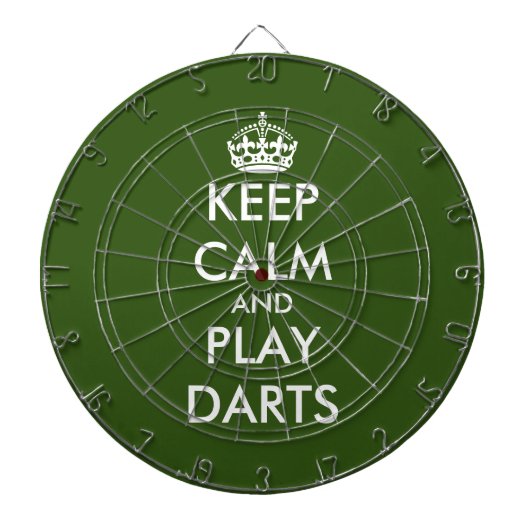 Blijf kalm en speel darts grappig groen dartboard dartbord (Voorkant)