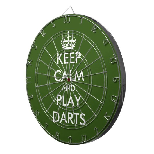 Blijf kalm en speel darts grappig groen dartboard dartbord (Voorkant Rechts)