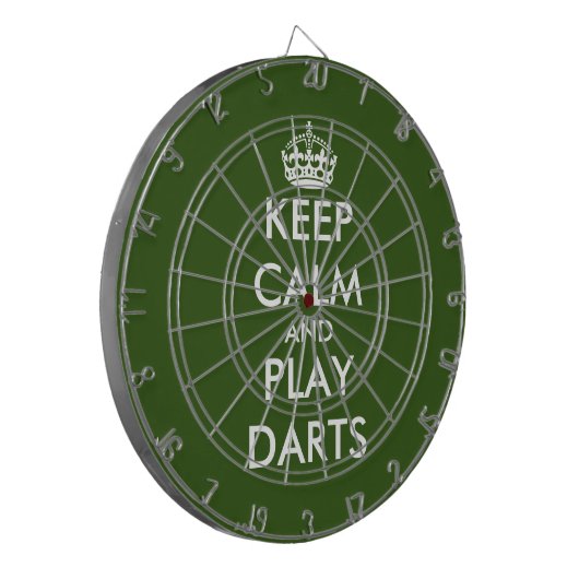Blijf kalm en speel darts grappig groen dartboard dartbord (Voorkant Links)