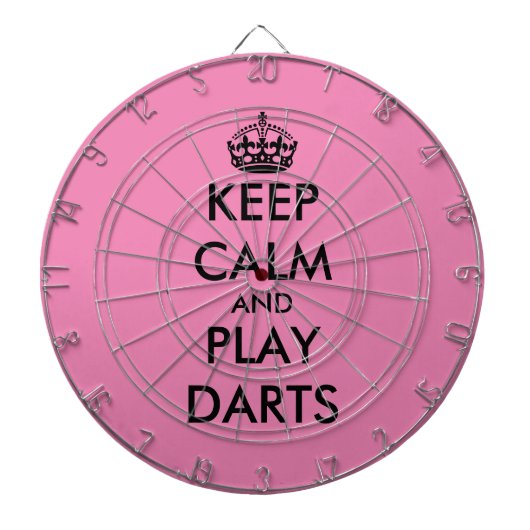 Blijf kalm en speel darts grappig roze dartboard dartbord (Voorkant)