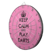 Blijf kalm en speel darts grappig roze dartboard dartbord (Voorkant Rechts)