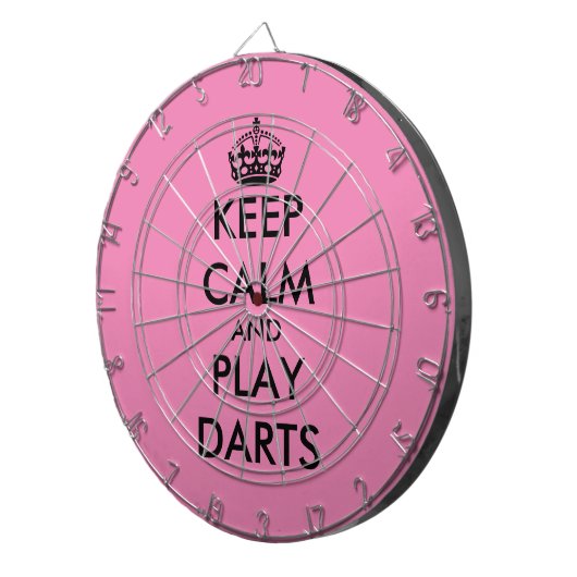 Blijf kalm en speel darts grappig roze dartboard dartbord (Voorkant Rechts)