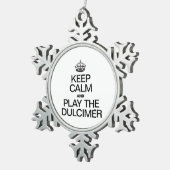 BLIJF KALM EN SPEEL DE DULCIMER TIN SNEEUWVLOK ORNAMENT (Rechts)