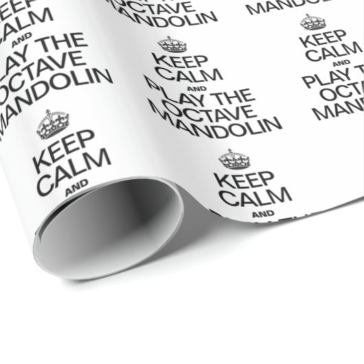 Blijf Kalm en Speel de Octavemandoline Cadeaupapier (Rol Hoek)