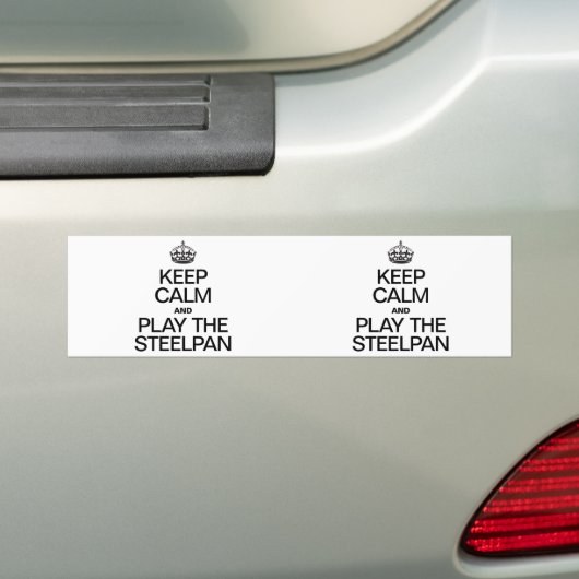 Blijf Kalm en Speel de Staalpan Bumpersticker (Op auto)