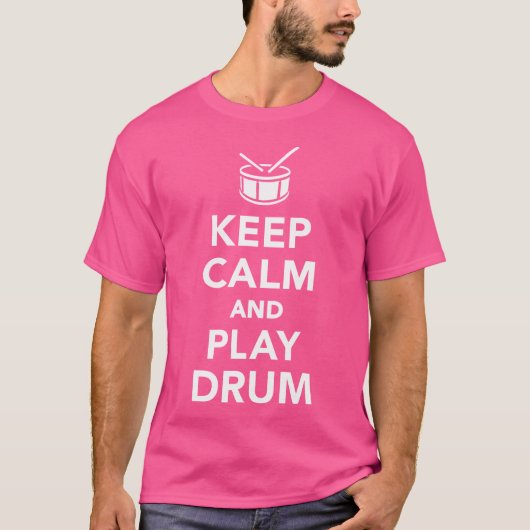 Blijf kalm en speel drum t-shirt (Voorkant)