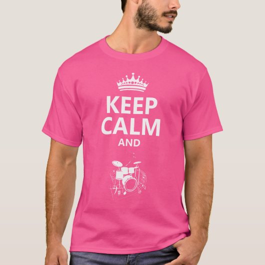 Blijf kalm en speel drummer Crown T-shirt (Voorkant)