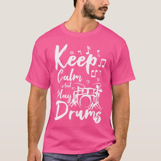 Blijf kalm en speel drums t-shirt (Voorkant)