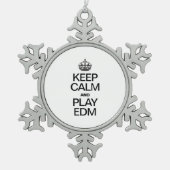 BLIJF KALM EN SPEEL EDM TIN SNEEUWVLOK ORNAMENT (Voorkant)