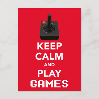 Blijf kalm en speel games briefkaart