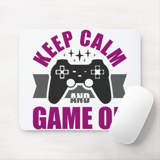 Blijf kalm en speel games muismat (Met muis)