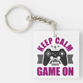 Blijf kalm en speel games sleutelhanger (voorkant)