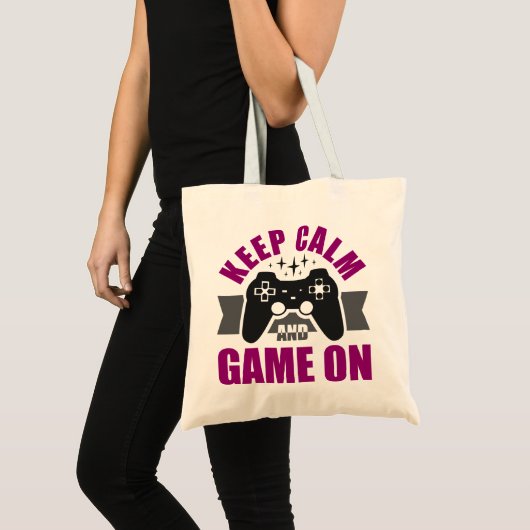 Blijf kalm en speel games tote bag (Voorkant (product))