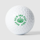Blijf kalm en speel golfbal golfballen cadeauset (Voorkant)