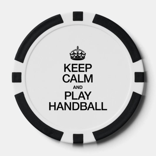 BLIJF KALM EN SPEEL HANDBAL POKER CHIPS (Voorkant)