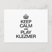 BLIJF KALM EN SPEEL KLEZMER BRIEFKAART (Voorkant)