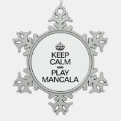 BLIJF KALM EN SPEEL MANCALA TIN SNEEUWVLOK ORNAMENT (Voorkant)