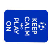 Blijf kalm en speel op blauwe Flexi Magnet Magneet (Horizontaal)