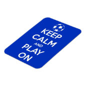 Blijf kalm en speel op blauwe Flexi Magnet Magneet (Linkerzijde)