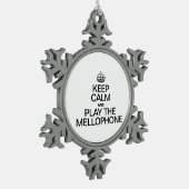 BLIJF KALM EN SPEEL OP DE MELLOFOON TIN SNEEUWVLOK ORNAMENT (Links)