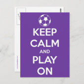 Blijf kalm en speel op Paarse Briefkaart (Voorkant / Achterkant)