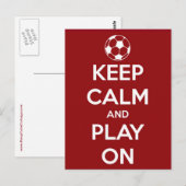 Blijf kalm en speel op rood briefkaart (Voorkant / Achterkant)