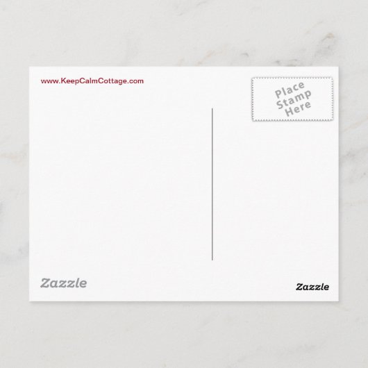 Blijf kalm en speel op rood briefkaart (Achterkant)