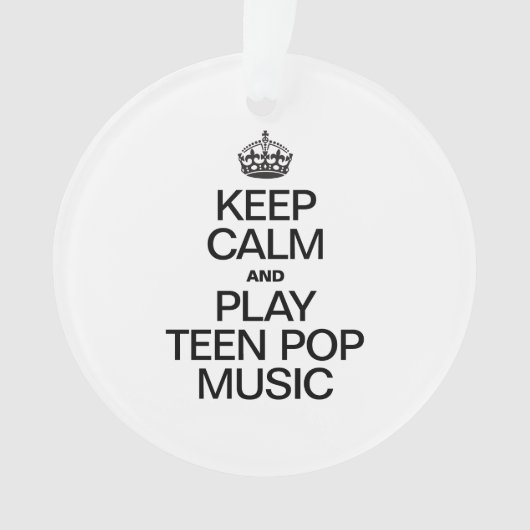 BLIJF KALM EN SPEEL TIENER POP MUZIEK ORNAMENT (voorkant)