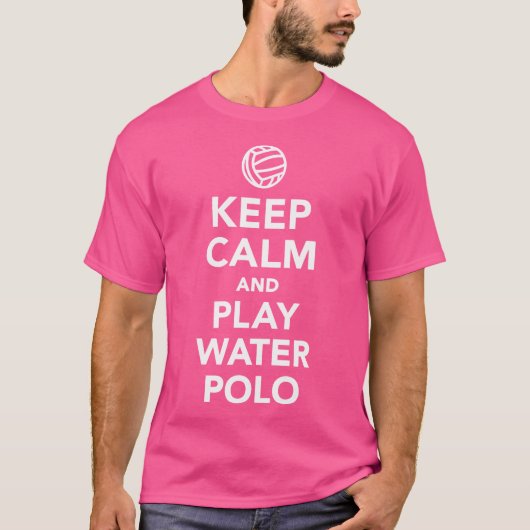 Blijf kalm en speel waterpolo t-shirt (Voorkant)